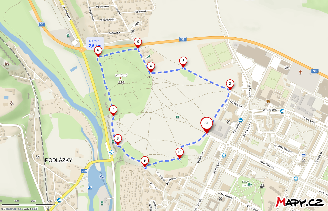 Radouč, prodloužený okruh